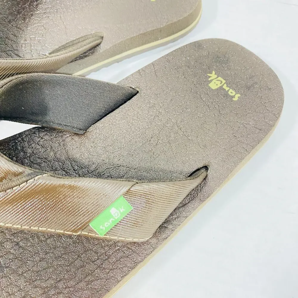 Sanuk Youth Root Beer Cozy Flip Flip Sandal Brown Sz 4-5 Youth Style SBS2914